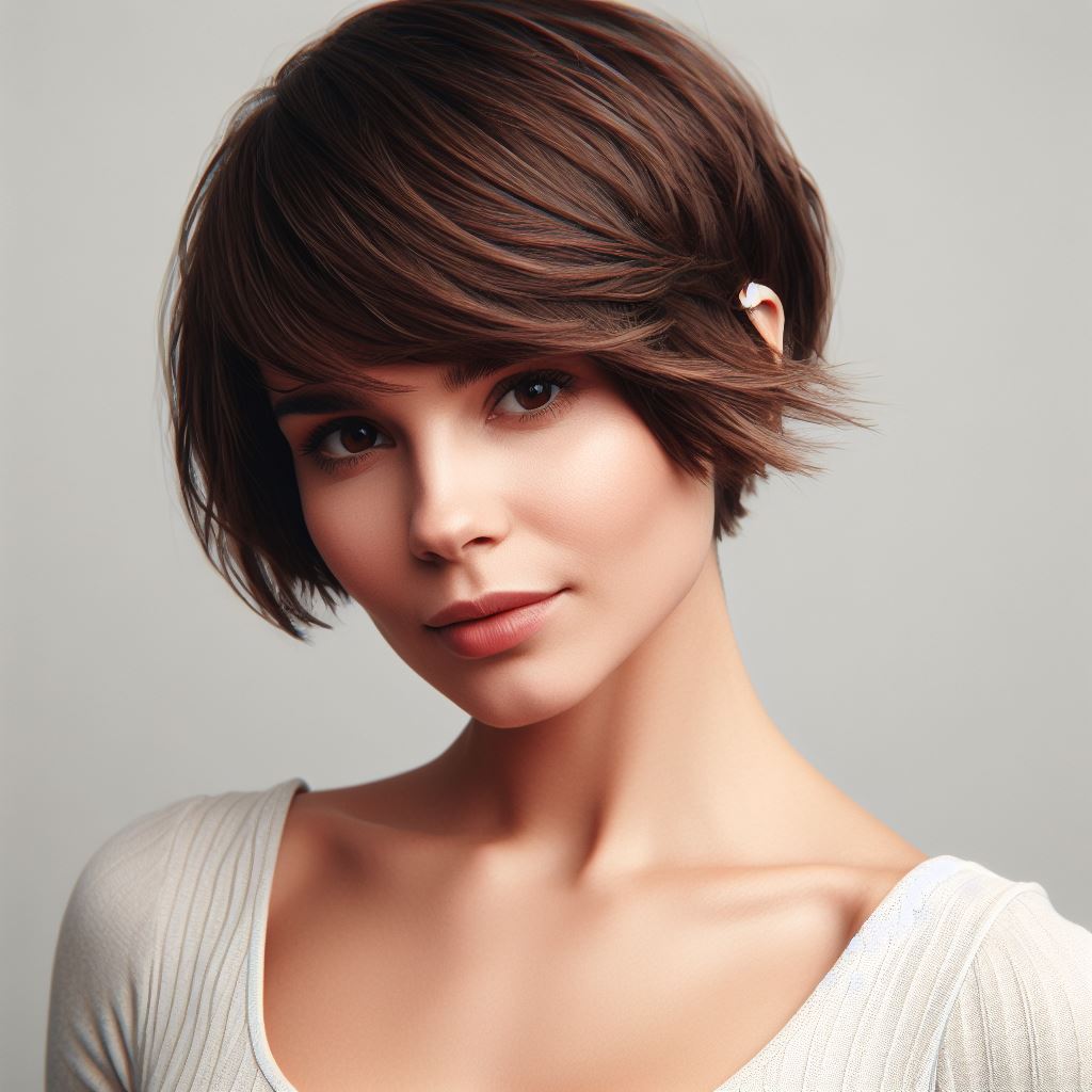 pixie cut hairstyle with bangs