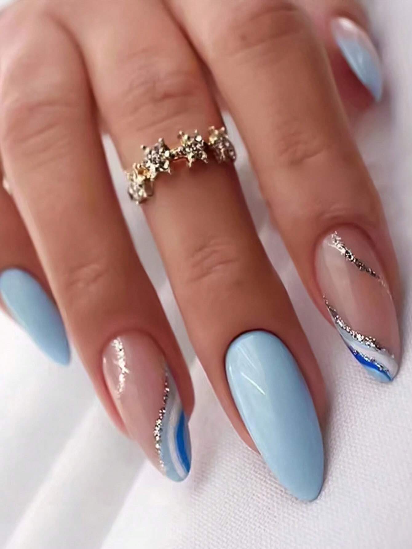 serene sky blue nails