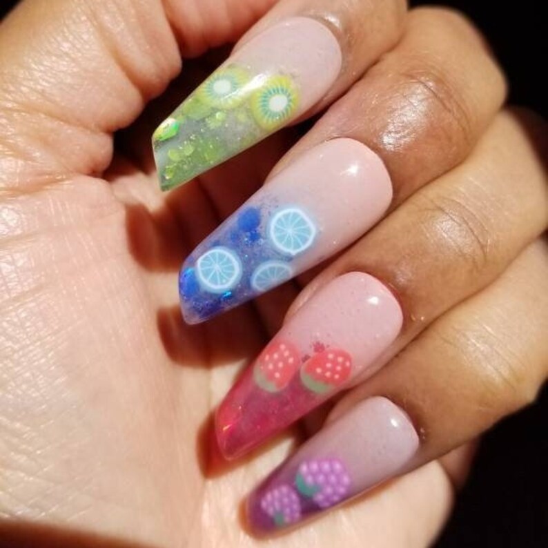 Fruit Salad Press on Nails