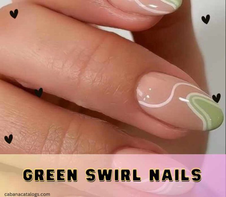 Green Swirl Nails