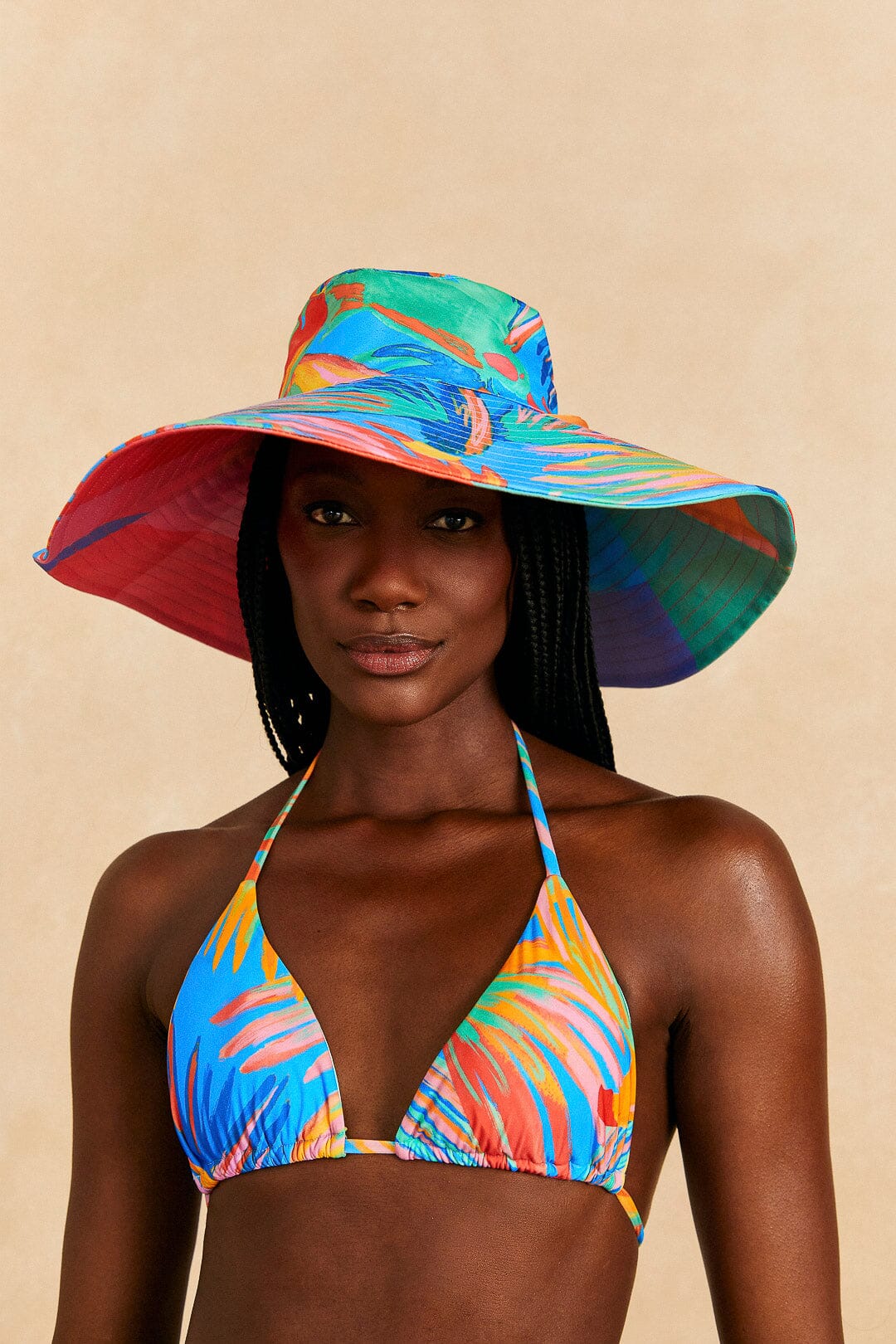 Farm Rio Blue Painted Birds Hat