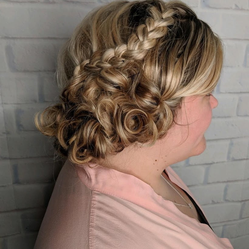 Bridesmaid Hairstyles Medium Length: Side Updo With Braid